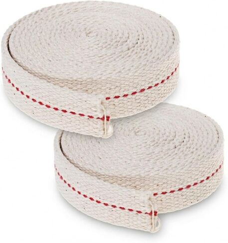 3/4 Inch Oil Lamp Wick, 2 Rolls 13 Feet Flat Cotton Replacement Wick for Oil Lamps, Oil Lanterns and Oil Burners, Cut to Fit Kerosene Lamp Wick in Kuwait