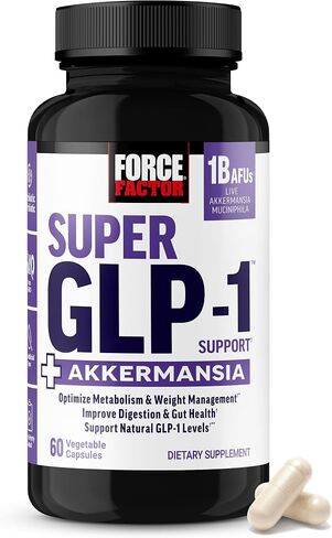 Force Factor Super GLP-1 Support + Akkermansia Probiotic, Promote Natural GLP-1 Production, Support Fat Loss & Metabolism, Advanced Gut Health & Digestion Formula, 60 Capsules in Kuwait