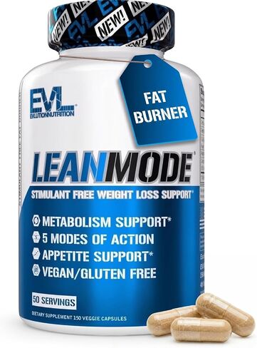 حبوب دعم فقدان الوزن EVL - استقلاب شهية ممتاز متعدد الأغراض ودعم فقدان الدهون للرجال والنساء - LeanMode مع مستخلص حبوب القهوة الخضراء CLA وغاركينيا كامبوجيا - 50 حصة in Kuwait