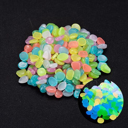 100pcs Outdoor Yard Luminous Stones Garden Pebbles Glow in Dark Fish Tank Aquarium Decoration Natural Stones in Kuwait