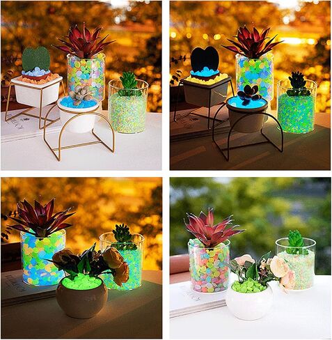 100pcs Outdoor Yard Luminous Stones Garden Pebbles Glow in Dark Fish Tank Aquarium Decoration Natural Stones in Kuwait