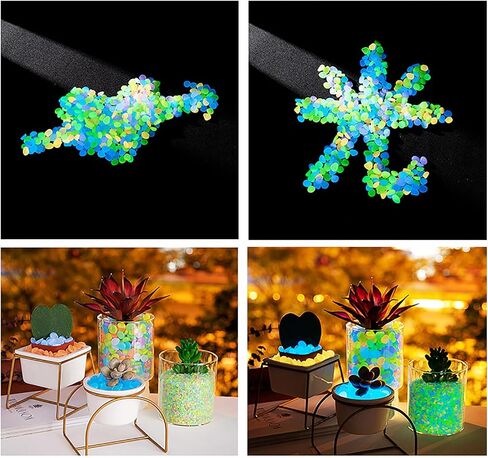 100pcs Outdoor Yard Luminous Stones Garden Pebbles Glow in Dark Fish Tank Aquarium Decoration Natural Stones in Kuwait