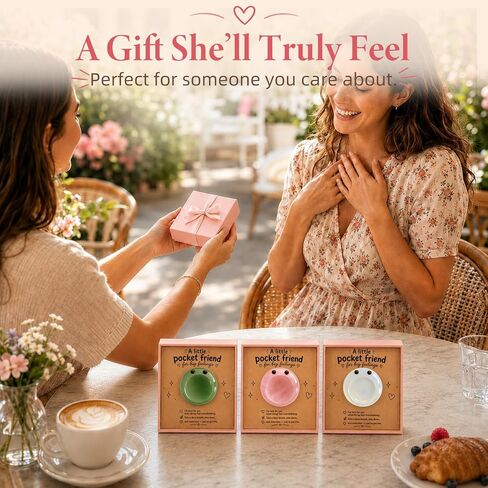 Cute Anxiety Relief Worry Stone, Pocket Hug Emotional Support Gift, Calming Stress Relief Stone for Women Kids, Thinking of You Care Package Gift for Friend Daughter Sister Bestie (Pink) in Saudi Arabia