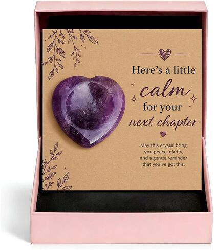 Next Chapter Amethyst Thumb Worry Stone Gift for Women, Pocket Hug with Message Card for New Beginnings, Encouragement Healing Gift for Friend Sister Daughter Graduate(Amethyst) in Saudi Arabia