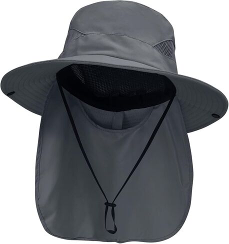 NPJY Sun Fishing Hats with Neck Flap for Men Women UV Sun Protection Safari Hat Wide Brim Bucket Hat in Kuwait