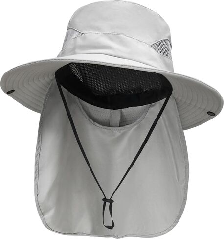 NPJY Sun Fishing Hats with Neck Flap for Men Women UV Sun Protection Safari Hat Wide Brim Bucket Hat in Kuwait
