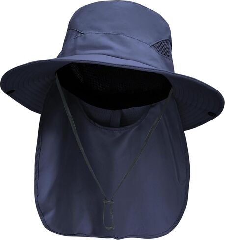 NPJY Sun Fishing Hats with Neck Flap for Men Women UV Sun Protection Safari Hat Wide Brim Bucket Hat in Kuwait
