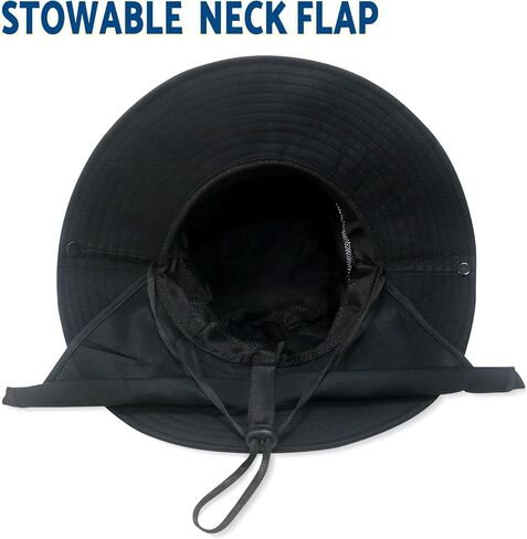 NPJY Sun Fishing Hats with Neck Flap for Men Women UV Sun Protection Safari Hat Wide Brim Bucket Hat in Kuwait