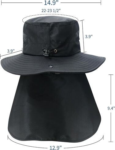 NPJY Sun Fishing Hats with Neck Flap for Men Women UV Sun Protection Safari Hat Wide Brim Bucket Hat in Kuwait