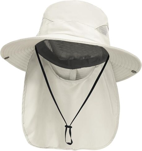 NPJY Sun Fishing Hats with Neck Flap for Men Women UV Sun Protection Safari Hat Wide Brim Bucket Hat in Kuwait