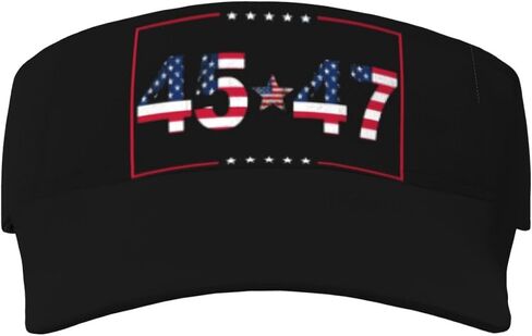 Pro Trump 45 47 President 2025 47th Potus Visor Cap Adjustable Uv Protection Sun Visor Hats Empty Top Baseball Hat for Women and Men Black in Saudi Arabia
