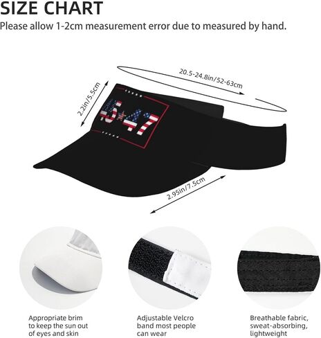 Pro Trump 45 47 President 2025 47th Potus Visor Cap Adjustable Uv Protection Sun Visor Hats Empty Top Baseball Hat for Women and Men Black in Saudi Arabia