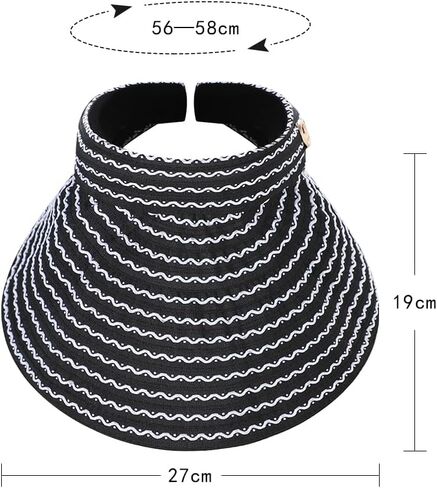 Sun Visor Hats Women Foldable Large Brim Summer UV Protection Beach Cap 2-in-1 Convertible Sun Visor Sun Hat Headband in Kuwait