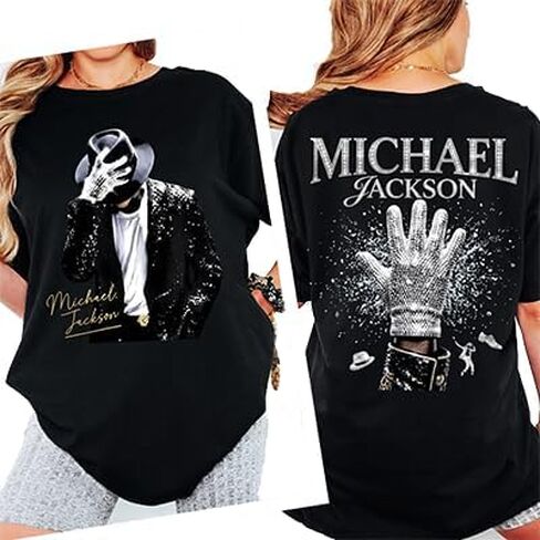 King of Pop Music Legend Tee – Vintage Pop Icon Inspired Graphic T-Shirt – Double Sided Music Biopc Fan Shirt – Retro Dance Legend Graphic Shirt - Pepper Charcoal Color in Kuwait