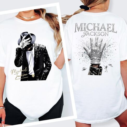 King of Pop Music Legend Tee – Vintage Pop Icon Inspired Graphic T-Shirt – Double Sided Music Biopc Fan Shirt – Retro Dance Legend Graphic Shirt - Pepper Charcoal Color in Kuwait
