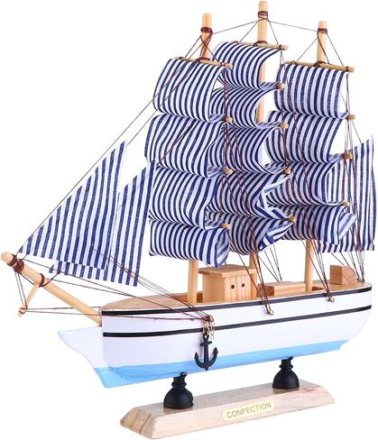 STOBOK 1pc 24cm Sailboat Ornament Nautical Decor Vintage Sail Boat Model Pirate Model Wooden Sailing Models Home Decoration Seaside Non-Woven Fabric Ocean Boat in Saudi Arabia