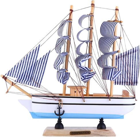 STOBOK 1pc 24cm Sailboat Ornament Nautical Decor Vintage Sail Boat Model Pirate Model Wooden Sailing Models Home Decoration Seaside Non-Woven Fabric Ocean Boat in Saudi Arabia