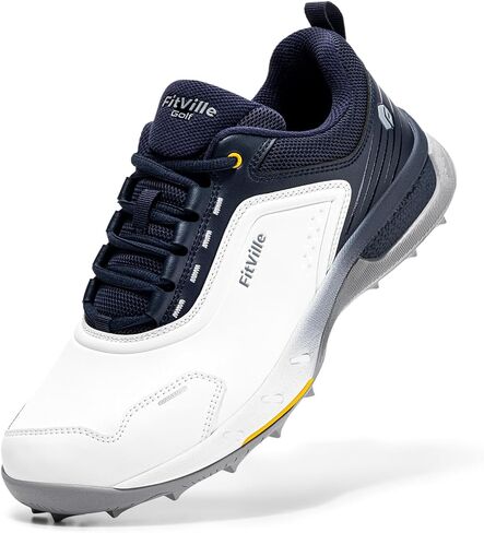 FitVille Wide Men's Spikeless Golf Shoes, Professional Water Resistant Mens Golf Shoes for Course, Outdoor | برو-جرين إيز V7 in Kuwait