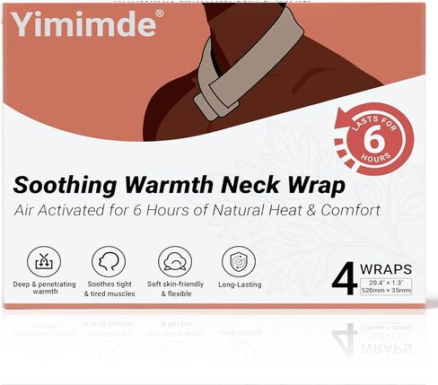 Disposable Self-Heating Neck Warmers - Instant Steam Therapy for Neck Pain Relief, Ideal for Office Work, Travel Trips in Saudi Arabia