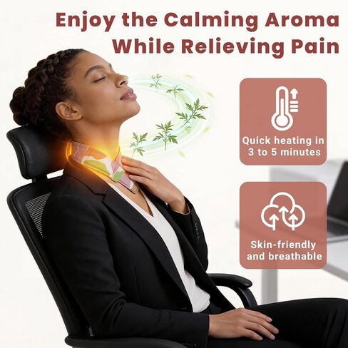 Disposable Self-Heating Neck Warmers - Instant Steam Therapy for Neck Pain Relief, Ideal for Office Work, Travel Trips in Saudi Arabia