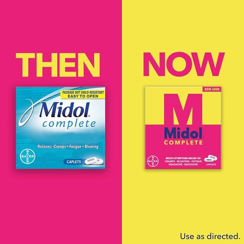 Midol Complete, Menstrual Period Symptoms Relief Including Premenstrual Cramps, Pain, Headache, and Bloating, Caplets, 24 Count in Saudi Arabia