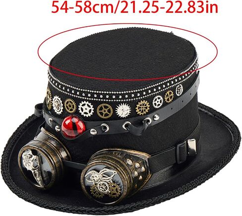 Industrial Age Fedoras Hat Coser Metal Gear Goggles Dark Mechanical Design for Themed Parties Cosplay Victorian Costume Hat in Kuwait