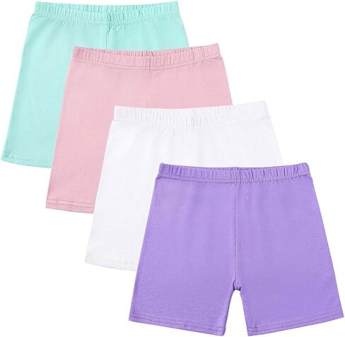 4 Pack Biker Shorts Girls Bike Cartwheel Soccer Dance Bicycle Shorts Active Cheer Under Dress Legging 5-14 Years in Kuwait