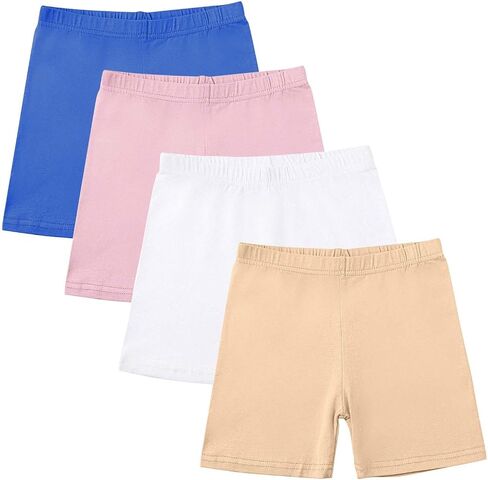 4 Pack Biker Shorts Girls Bike Cartwheel Soccer Dance Bicycle Shorts Active Cheer Under Dress Legging 5-14 Years in Kuwait
