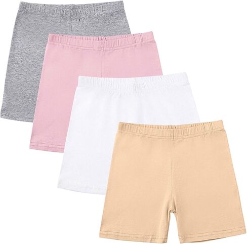 4 Pack Biker Shorts Girls Bike Cartwheel Soccer Dance Bicycle Shorts Active Cheer Under Dress Legging 5-14 Years in Kuwait