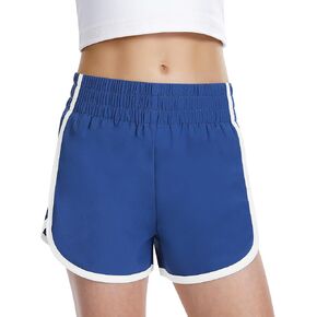 QooNoo Girls Athletic Shorts High Waist Running Shorts Dolphin Quick Dry Active Soccer Workout Sports Shorts for Kids Teen in Saudi Arabia