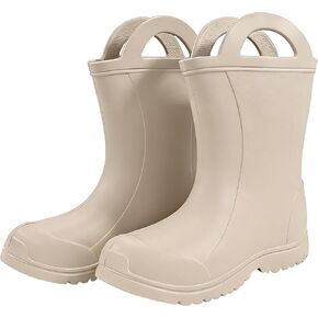 Toddler Rain Boots Waterproof Non-Slip Rain Boot Unisex Kids EVA Lightweight Rain Shoes with Easy on Handles for Boys Girls All Seasons Outdoor Shoes in Kuwait