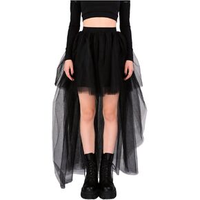 Women High Low Tutu Tulle Bustle Skirt Elastic Waist Dovetail Skirts for Wedding Party Performance in Saudi Arabia