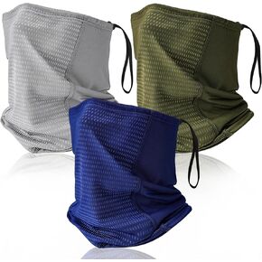 3 Pack Adjustable Cooling Neck Gaiter with Mesh Holes and Strap, UV Protect Face Scarf Breathable in Saudi Arabia
