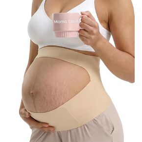 Mama Land One Piece Maternity Belly Band for Pregnant Women, Pregnancy Support Belt, Back & Pelvic Pain Relief, Trimester Must Have Girdle, Cute Essential Bellyband Underwear for Mom (Beige, L) in Saudi Arabia