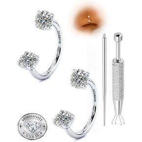 20g Moissanite F136 Implant Grade Titanium Horseshoe Nose Ring for Women Men - Internally Threaded Septum Lip Rings Tragus Helix Piercing Cartilage Earrings G23 Piercing Jewelry D Color VVS1 Clarity in Saudi Arabia