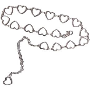 Women's Metal Waist Chain Fashion Heart Versatile Decoration Personalized Pant Chain with Jeans Dress 3cm Width in Kuwait
