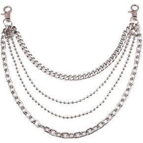 European American Punk Style Metal Waist Chain Personalized Trendy Multi-Layer Chain for Jeans Hip Hop Streetwear 1cm in Kuwait