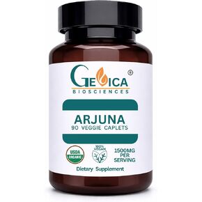 Arjuna – USDA Organic, 1500 mg per Serving, Terminalia Arjuna Bark, No Extract, NPOP & BioAgriCert Certified, 90 Vegan Caplets in Saudi Arabia