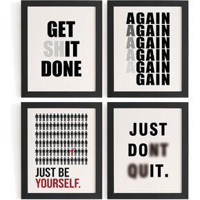DSHFG Motivational Inspirational Office Wall Art Decor Prints Set of 4, Black Motivational Wall Decor Trendy Retro Posters for Office Home Decor, 8x10 Unframed in Kuwait
