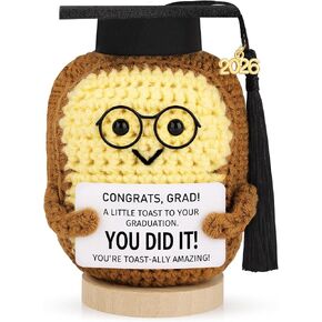 Graduation Gift for Her College High School Grads Graduation Gifts-Funny Handmade Crochet Toast with Grad Cap Motivational Message in Saudi Arabia