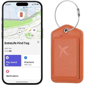 Luggage Tags, Works with Apple Find My, Leather Luggage Tag for Suitcases, Travel Tags, Bag Tag for Backpacks, Suitcase Tag with Privacy Flap, Anti-Lost Smart Luggage Tracker, Travel Essentials, Black in Saudi Arabia