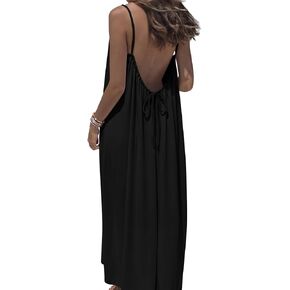 OFEEFAN Summer Dresses for Women 2026 Backless Cami Maxi Sundresses Spaghetti Strap Beach Vacation Clothes Swimsuit Coverup in Kuwait