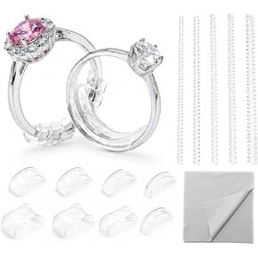 Ring Sizers for Loose Rings, 13PCS TPU Silicone Spiral & Spacer Ring Size Adjuster Set, Invisible Ring Tightener for Men Women Compatible with All Ring Types, Reduces Size by 0.5-1.5 in Saudi Arabia