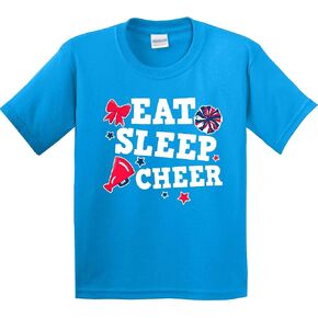 تي شيرت Inktastic Cheerleading Eat Sleep Cheer للشباب الأبيض in Kuwait