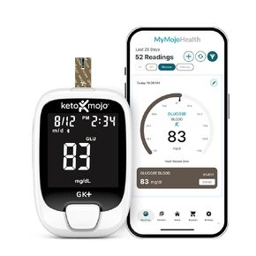 Keto-Mojo GK+ Blood Glucose Monitor Kit with 70 Glucose Test Strips – At-Home Diabetes Glucometer, Testing Bluetooth Blood Sugar Meter with App Tracking HSA/FSA in Saudi Arabia