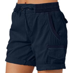 Women's Summer Shorts Lightweight Workout Cargo Shorts Stretch Waist Drawstring Lounge Hiking Pants Pockets in Kuwait