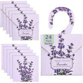 24 Pack Eucalyptus Sachet Bags for Drawers and Closets, Scented Sachets with 10 Hanging Bags Home Fragrance Refreshing Drawer Freshener, Shoes, Cars, Rest Room Deodorizer in Saudi Arabia
