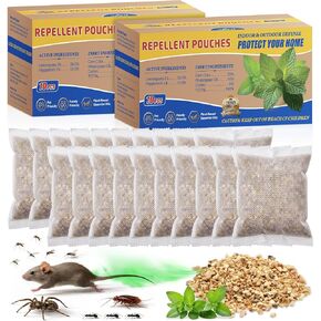 20 Pack Pest Control Pouches, Rodent Repellent, Insect Repellent for Indoor & Outdoor Use, Natural Insect Control Repel Mouse, Moth, Mosquito, Spiders, Roach, Ant, Spider, Squirrels &Other Pests in Kuwait
