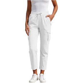 Womens Cargo Pants High Waisted Casual Loose Fit Straight Leg Baggy Wide Leg Hiking Pants with 4 Pockets in Saudi Arabia