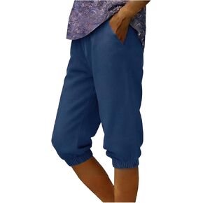 Bermuda Shorts for Women Elastic Cuff Sport Pant Knee Length Elastic Waist Long Jorts for Summer Casual Vacation Beach in Kuwait